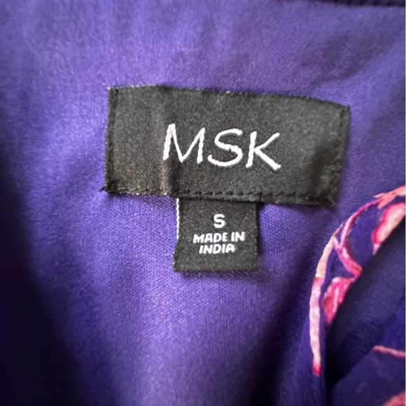 MSK Floral Sleeveless Maxi Dress - Purple and Pink with Elastic Waist and Lining - Picture 11 of 11